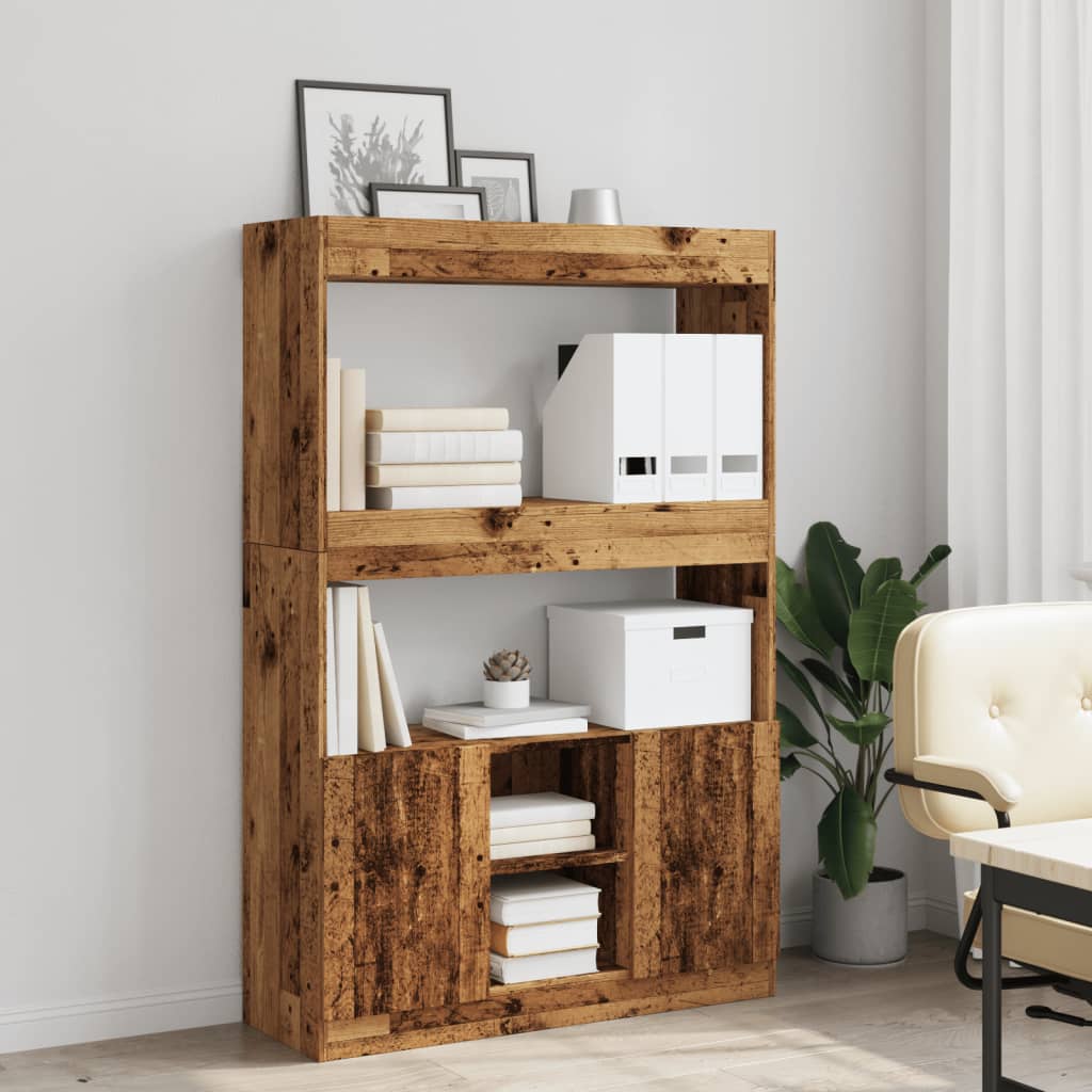 vidaXL Kredens, stare drewno, 92x33x140 cm, materiał drewnopochodny