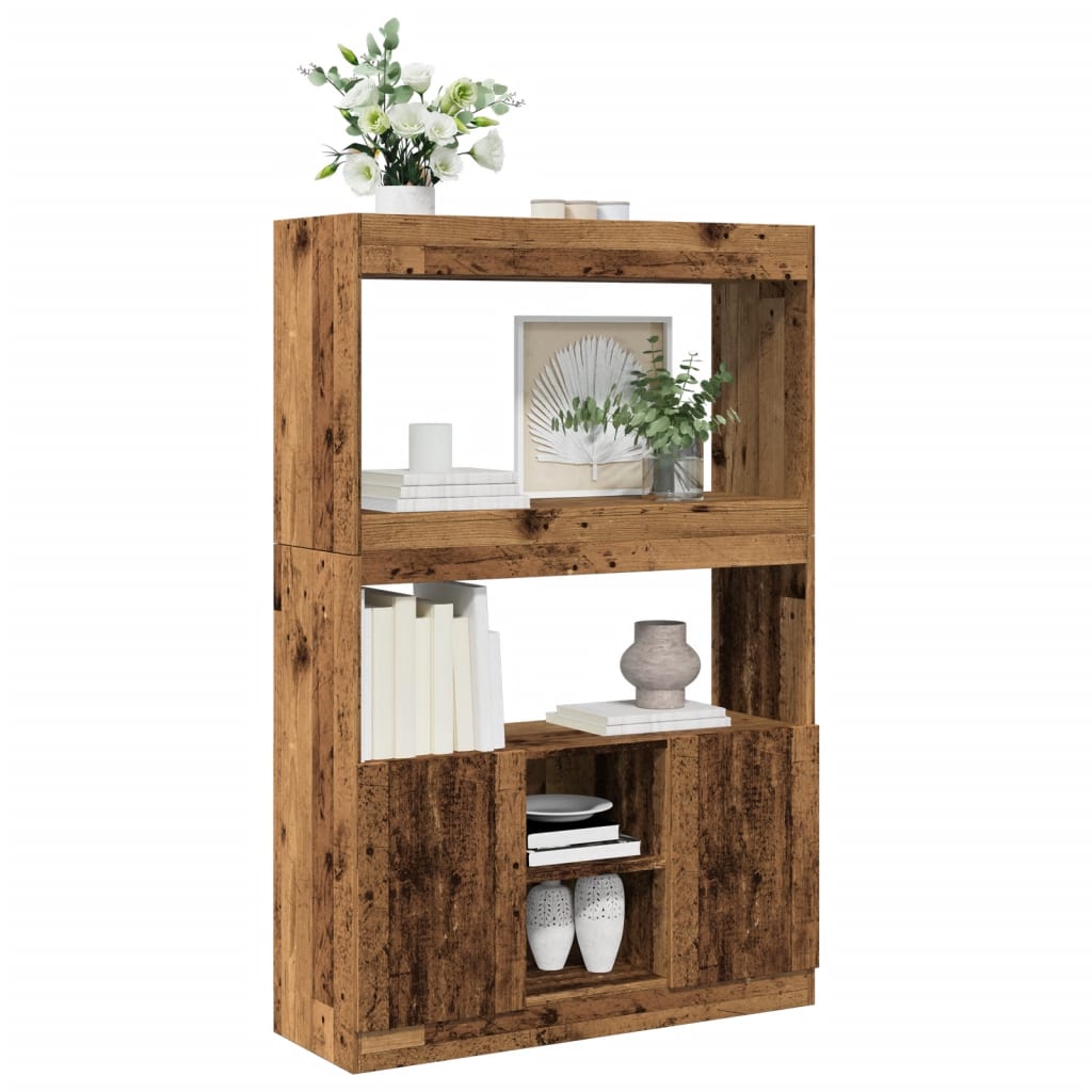 vidaXL Kredens, stare drewno, 92x33x140 cm, materiał drewnopochodny