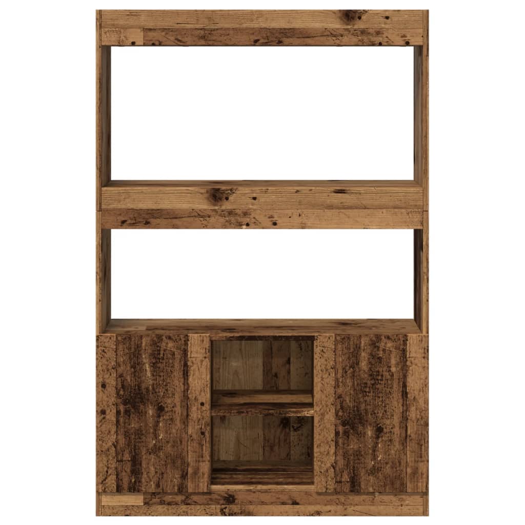 vidaXL Kredens, stare drewno, 92x33x140 cm, materiał drewnopochodny