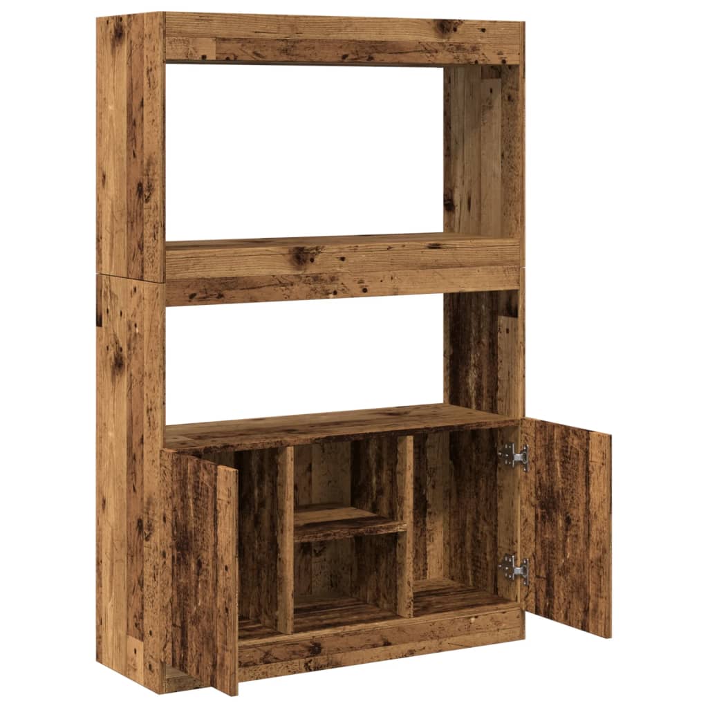 vidaXL Kredens, stare drewno, 92x33x140 cm, materiał drewnopochodny