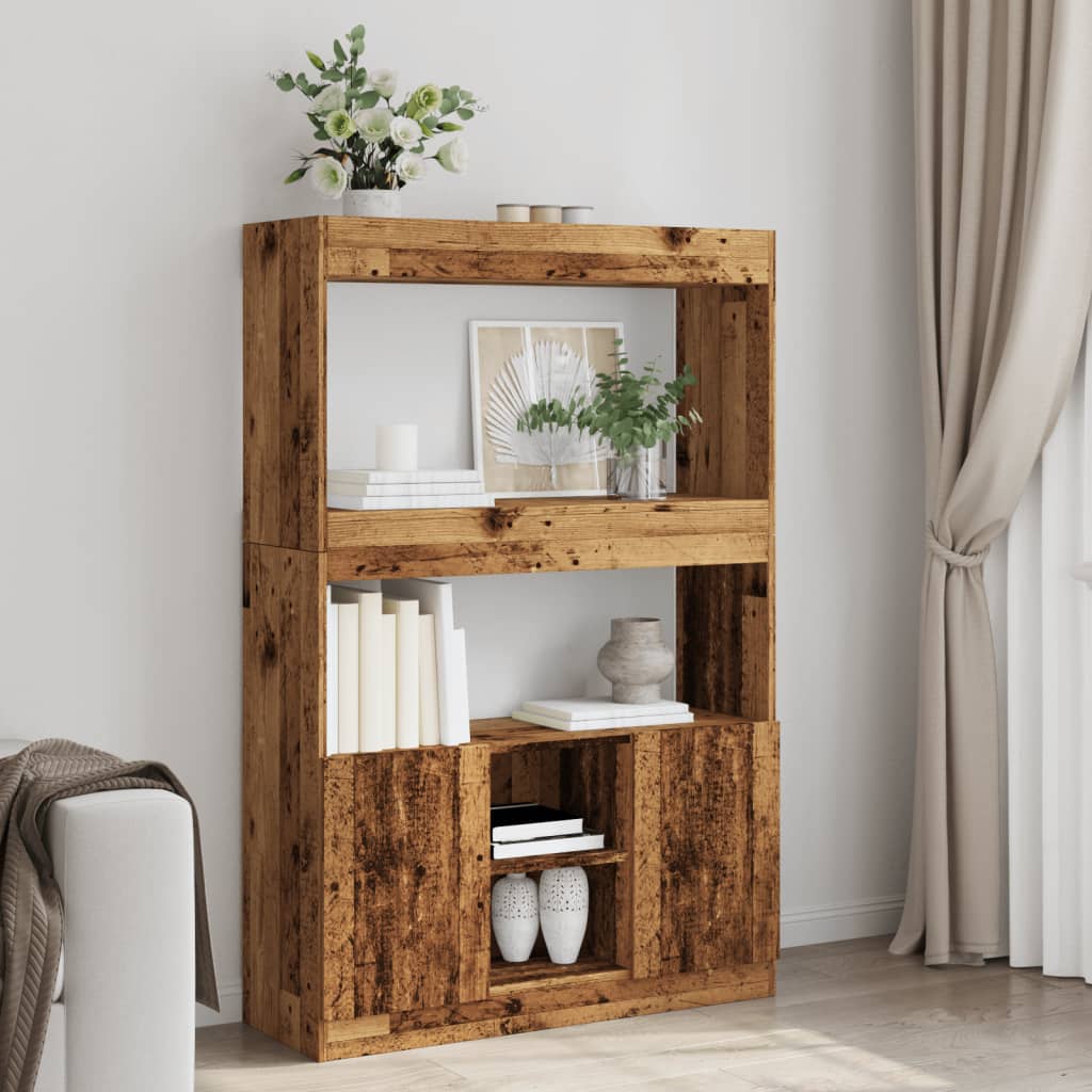 vidaXL Kredens, stare drewno, 92x33x140 cm, materiał drewnopochodny