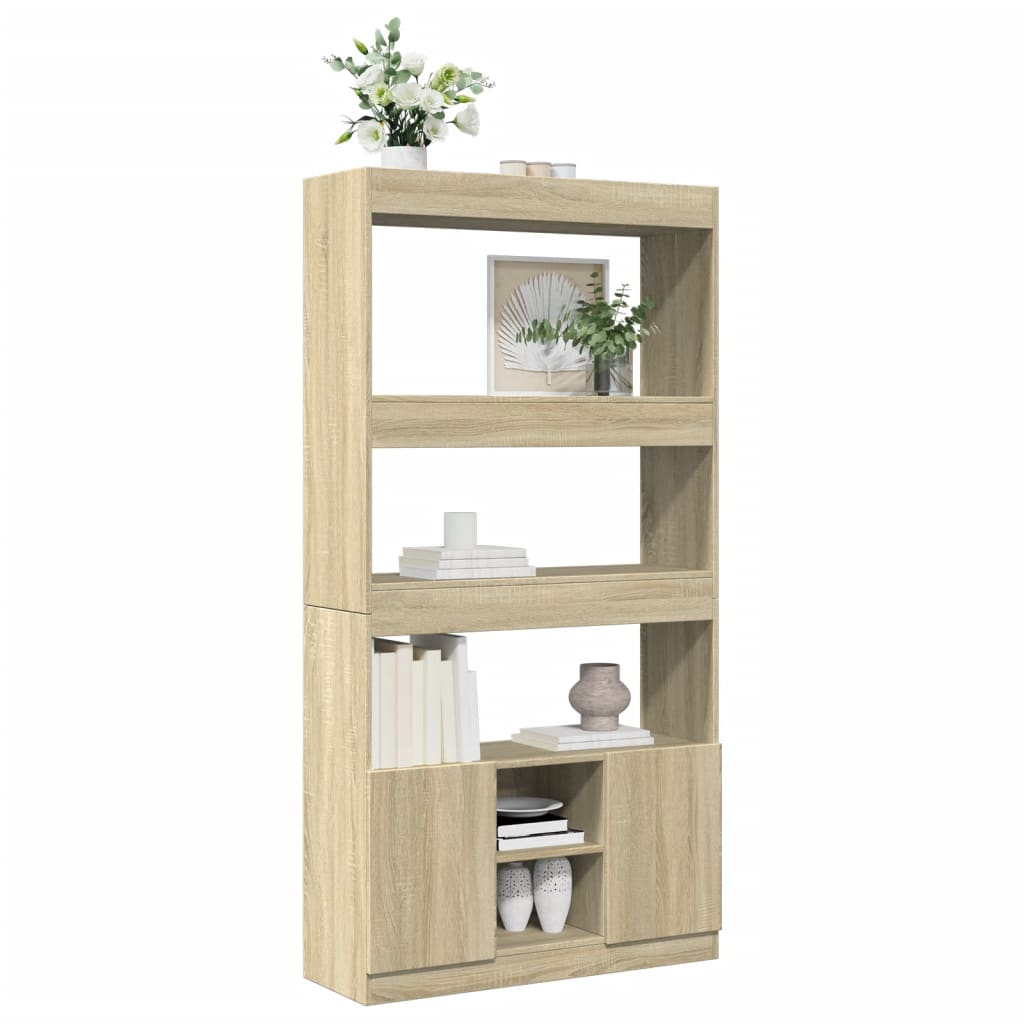 vidaXL Kredens, dąb sonoma, 92x33x180 cm, materiał drewnopochodny