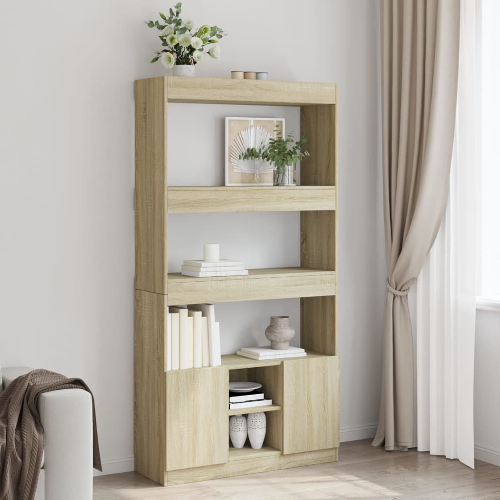 vidaXL Kredens, dąb sonoma, 92x33x180 cm, materiał drewnopochodny