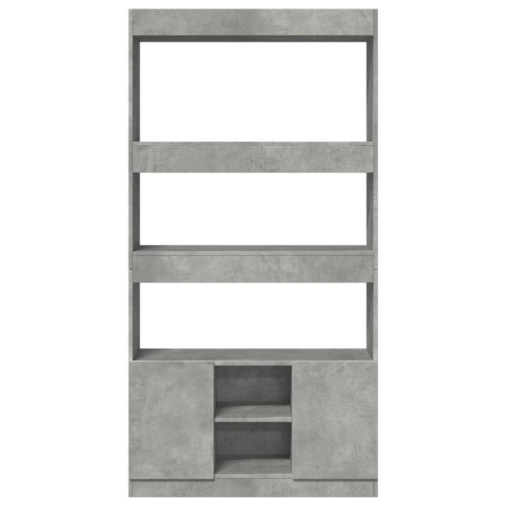 vidaXL Kredens, szarość betonu, 92x33x180 cm, materiał drewnopochodny