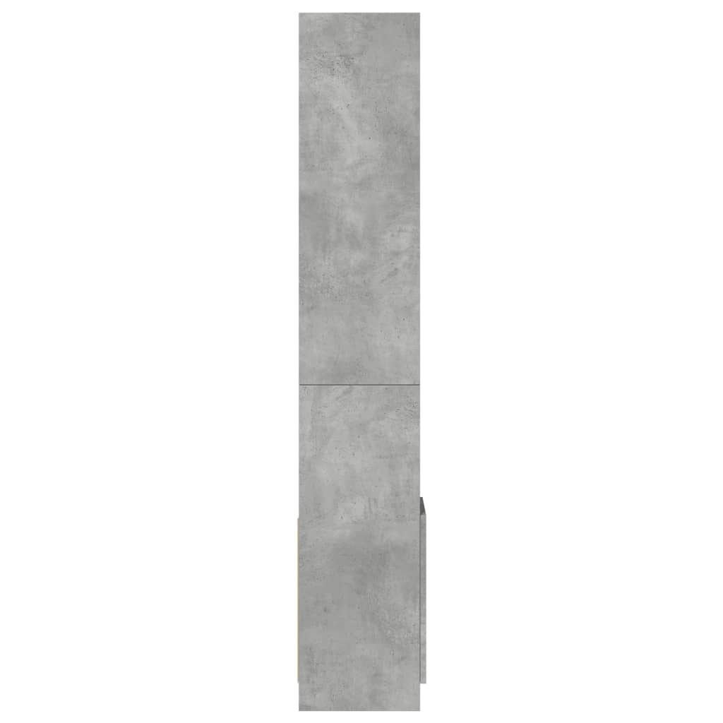 vidaXL Kredens, szarość betonu, 92x33x180 cm, materiał drewnopochodny