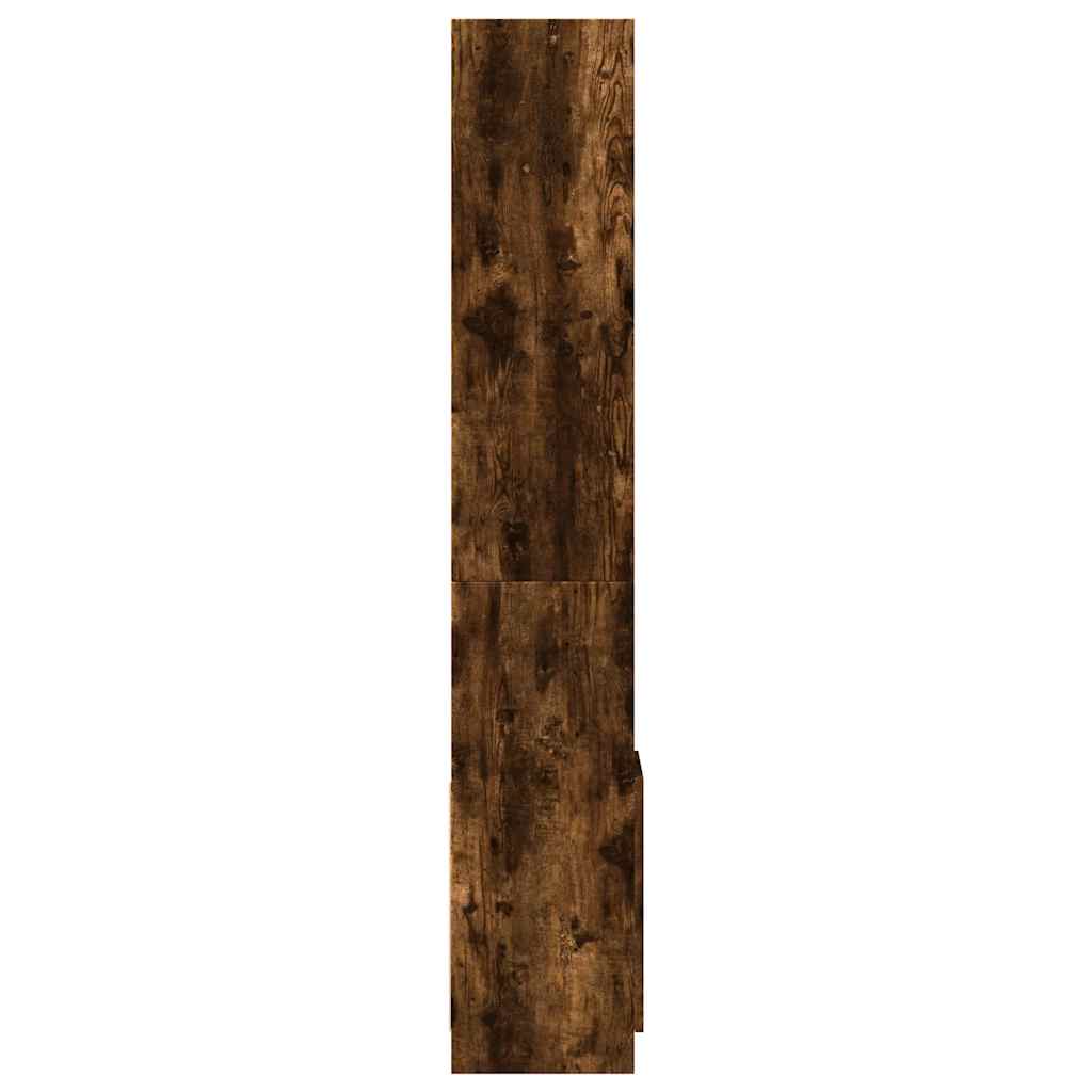 vidaXL Kredens, przydymiony dąb, 92x33x180 cm, materiał drewnopochodny