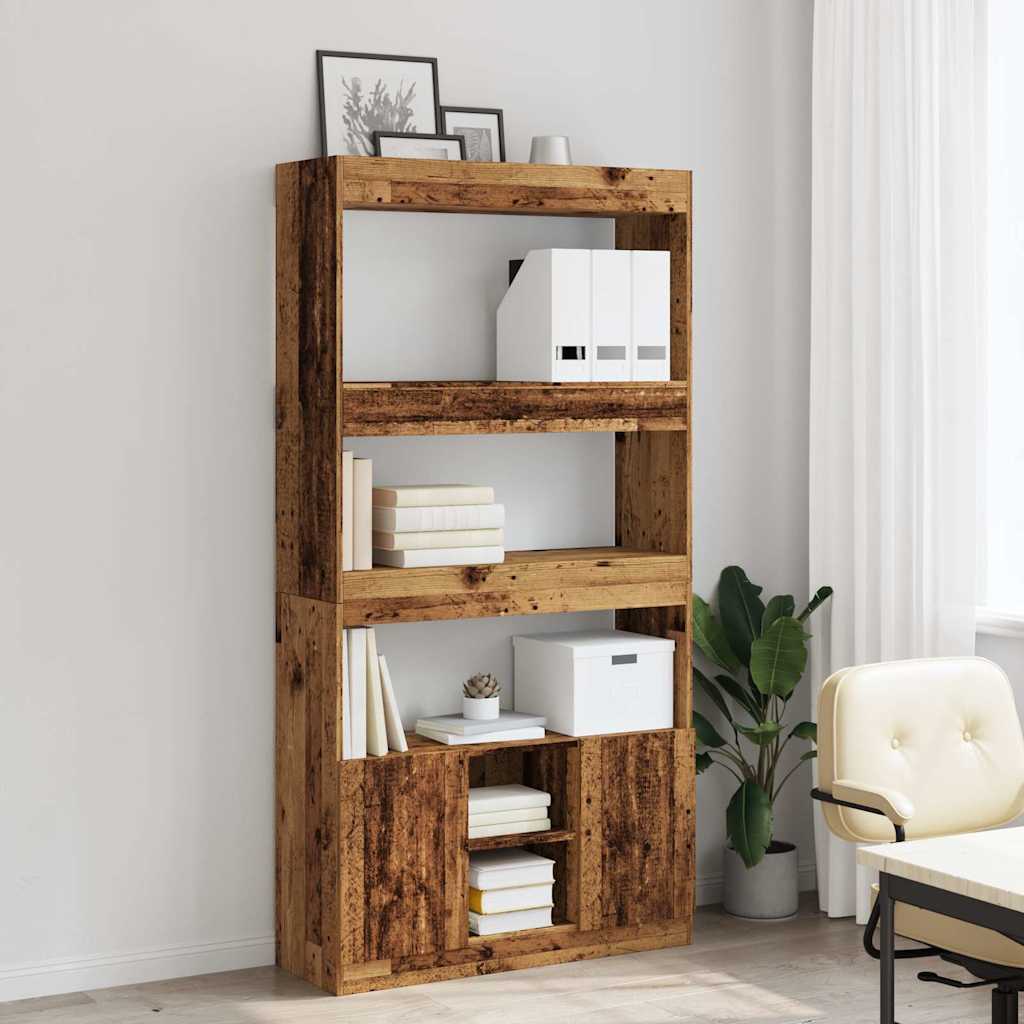 vidaXL Kredens, stare drewno, 92x33x180 cm, materiał drewnopochodny