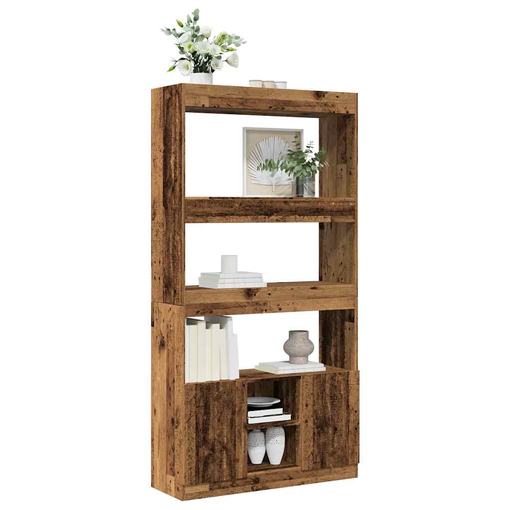 vidaXL Kredens, stare drewno, 92x33x180 cm, materiał drewnopochodny