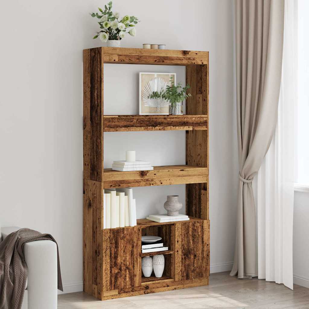 vidaXL Kredens, stare drewno, 92x33x180 cm, materiał drewnopochodny