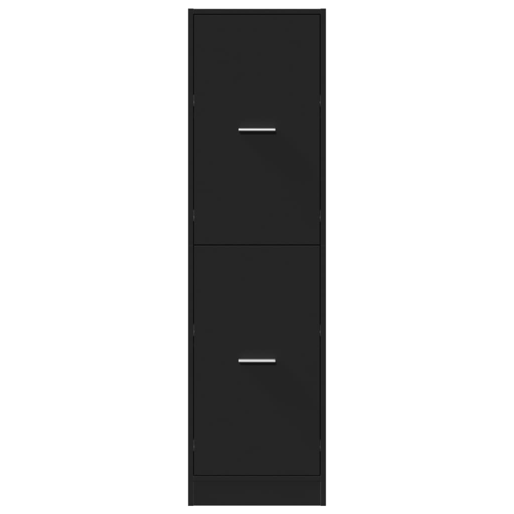 vidaXL Szafka apteczna, czarna, 40x41x144,5cm, materiał drewnopochodny