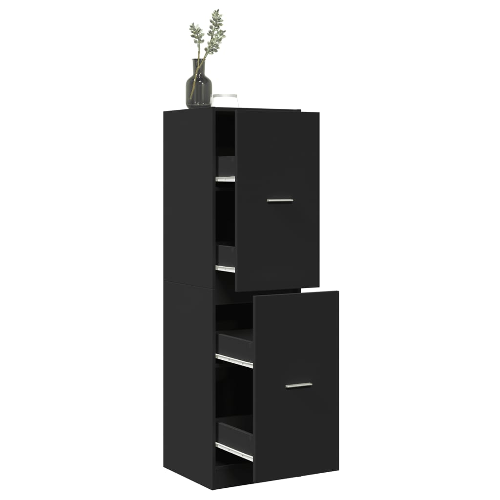 vidaXL Szafka apteczna, czarna, 40x41x144,5cm, materiał drewnopochodny