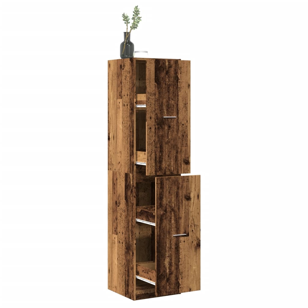 vidaXL Szafka apteczna, stare drewno, 40x41x174,5 cm