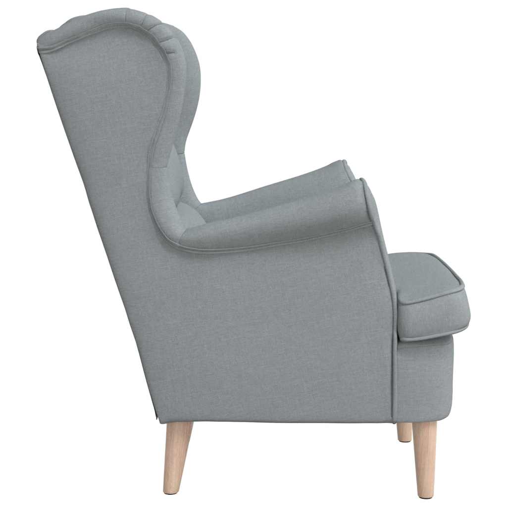 vidaXL Fotel, jasnoszary, 74x84x100 cm, obity tkaniną