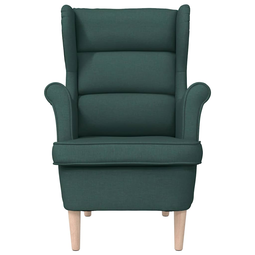 vidaXL Fotel, ciemnozielony, 74x84x100 cm, obity tkaniną