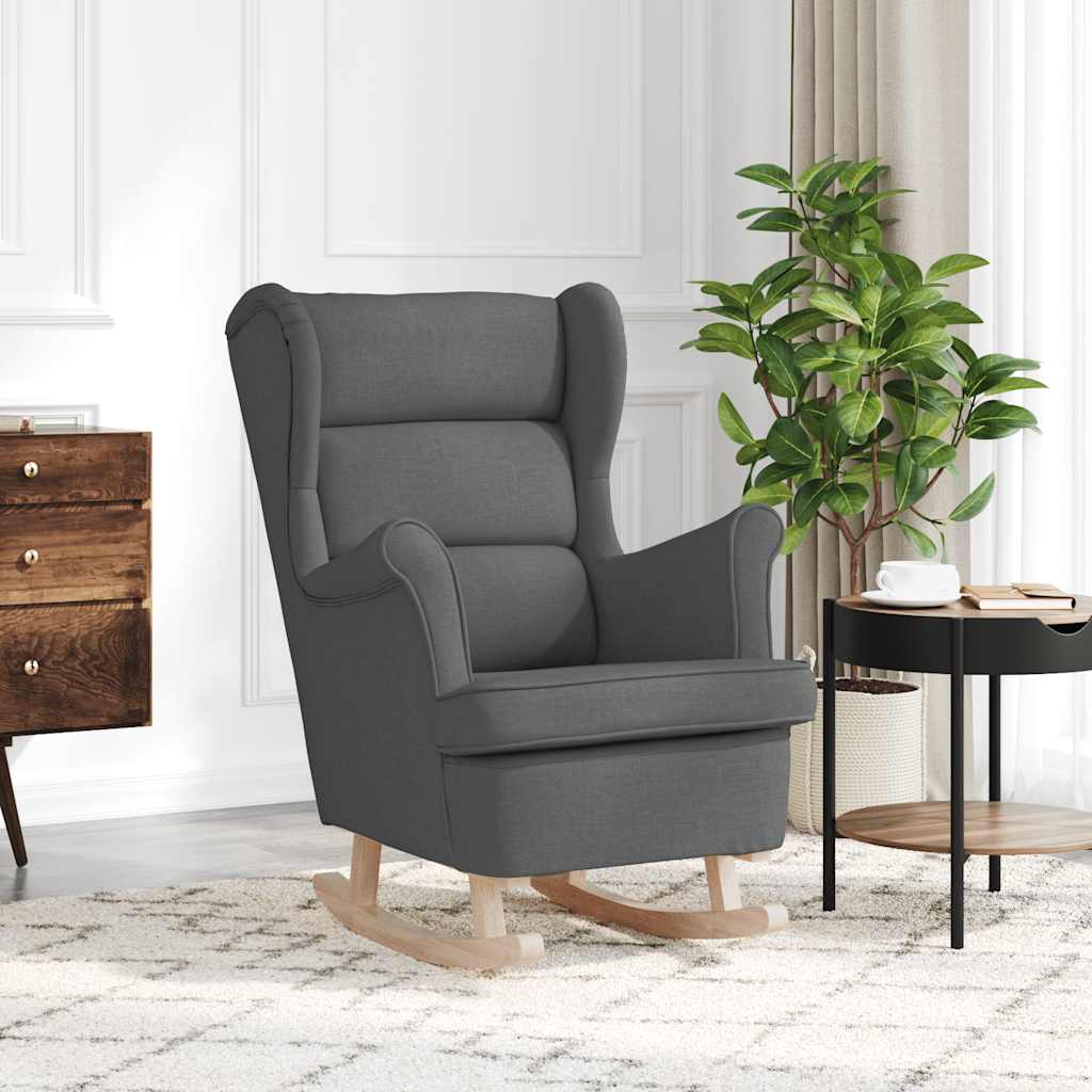 vidaXL Fotel bujany, ciemnoszary, 74x90x102 cm, tapicerowany tkaniną
