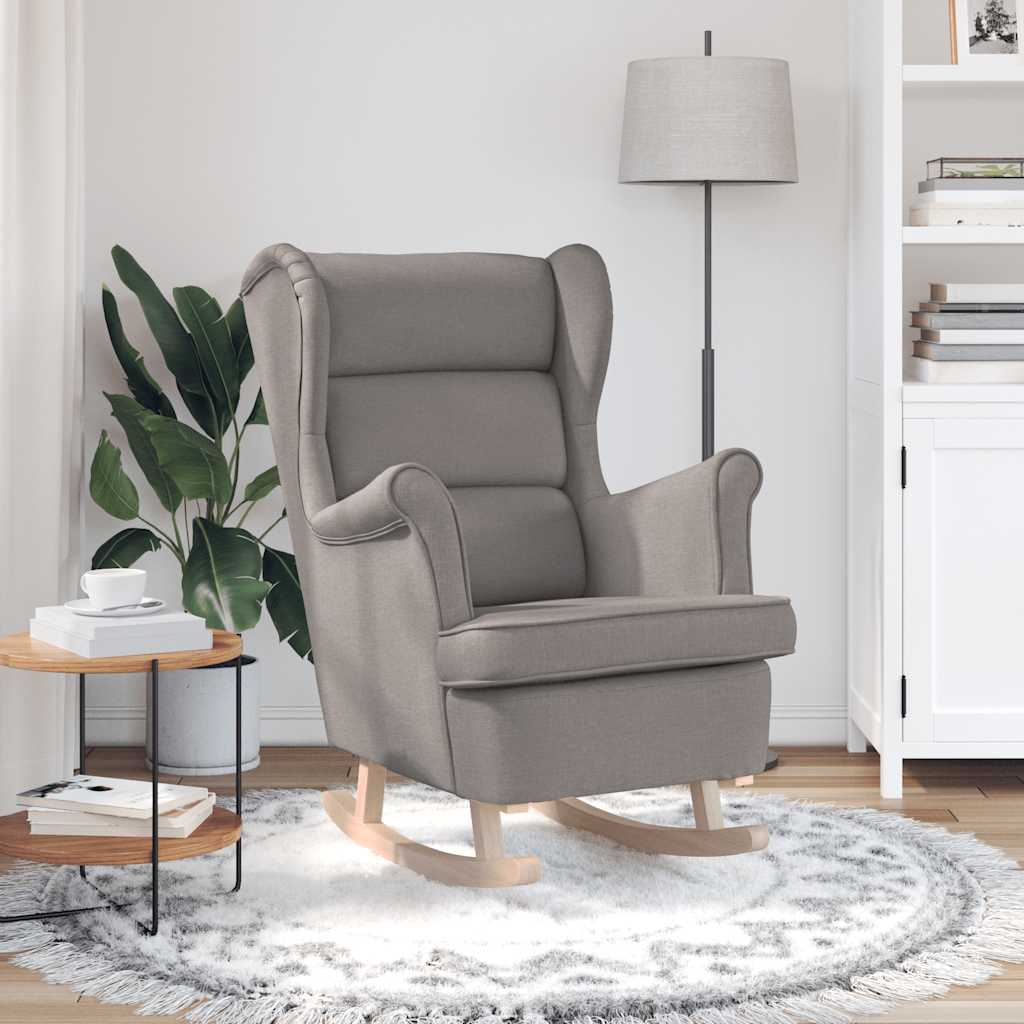 vidaXL Fotel bujany, taupe, 74x90x102 cm, tapicerowany tkaniną