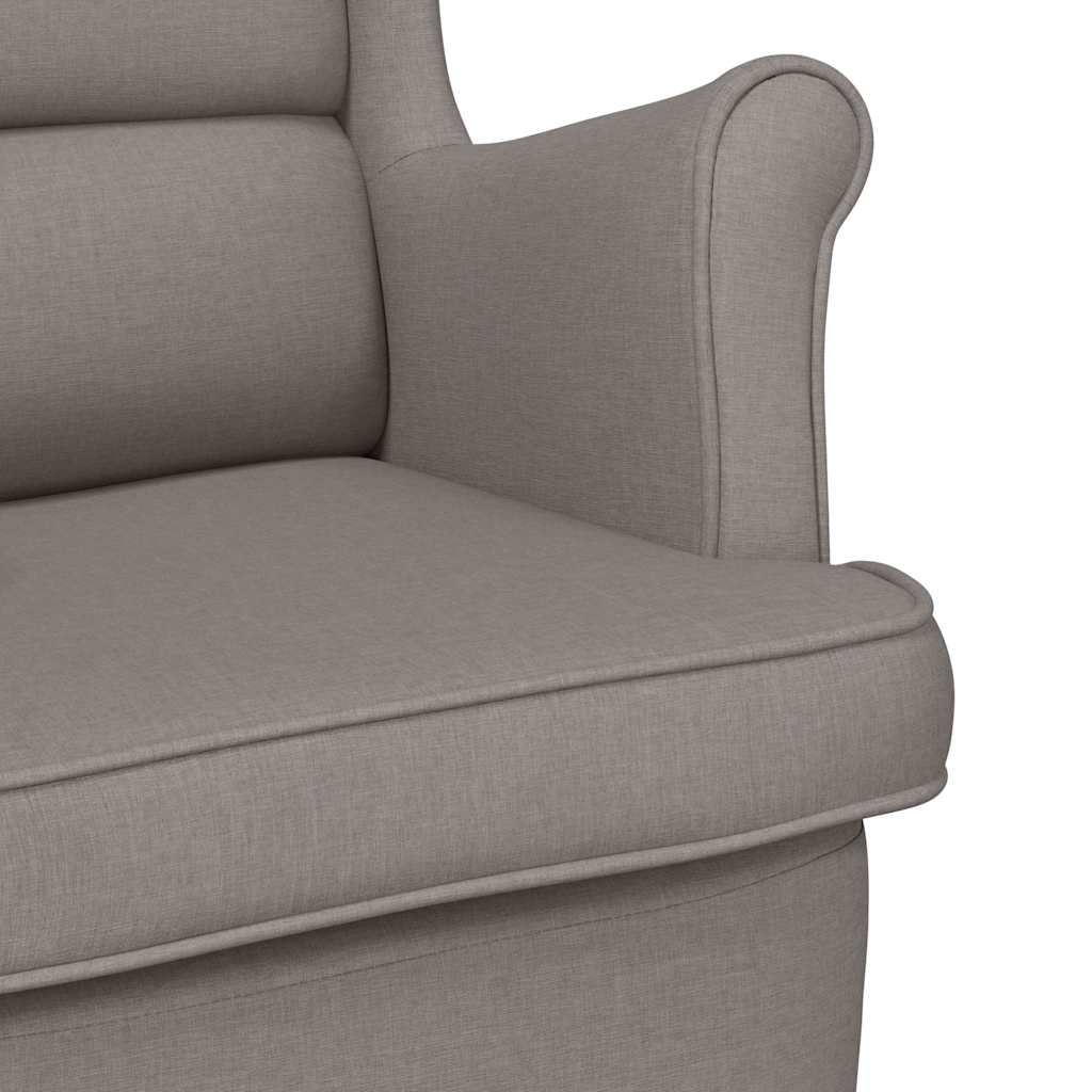 vidaXL Fotel bujany, taupe, 74x90x102 cm, tapicerowany tkaniną