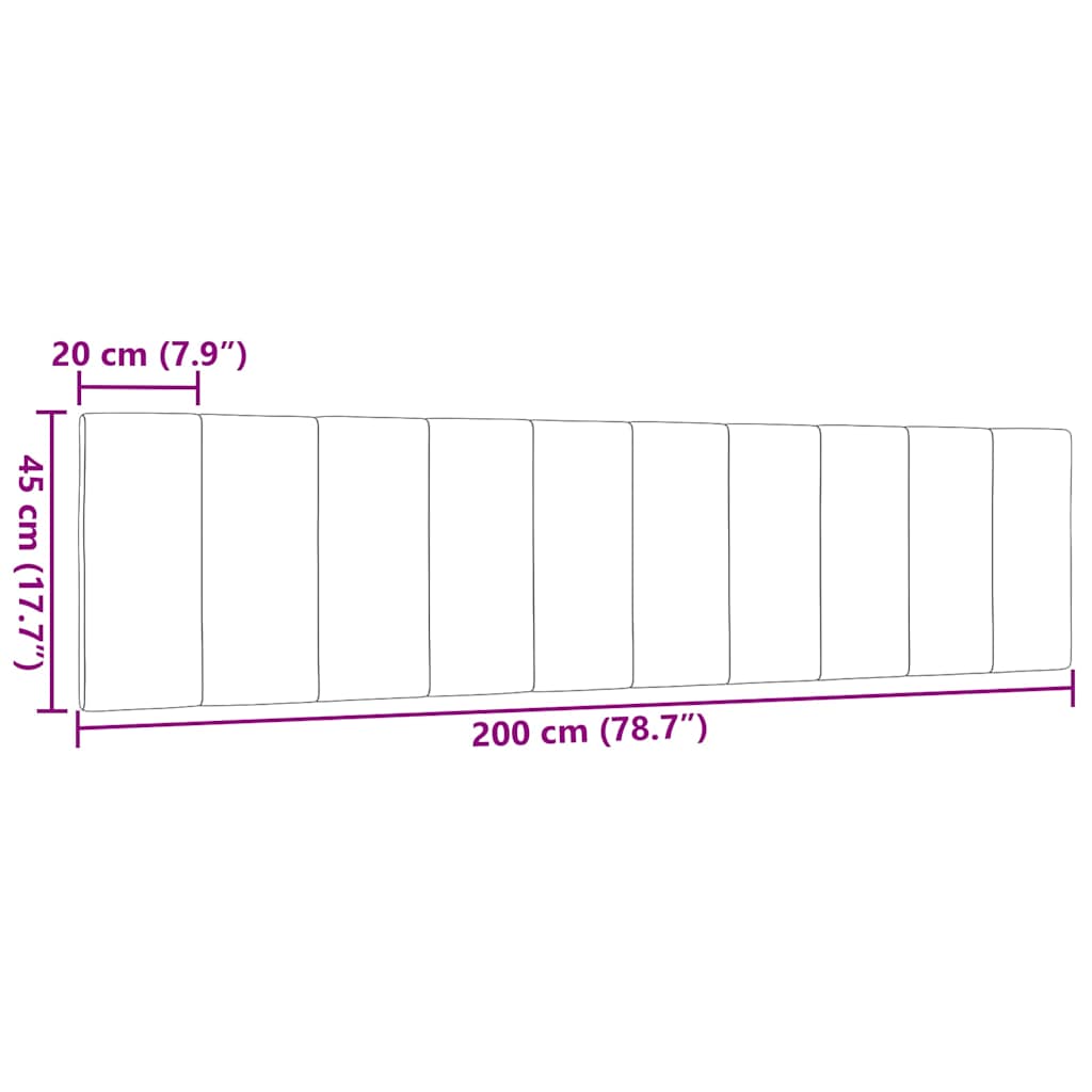 vidaXL Poduszka na wezgłowie, Hanko, czarna, 200 cm, tkanina