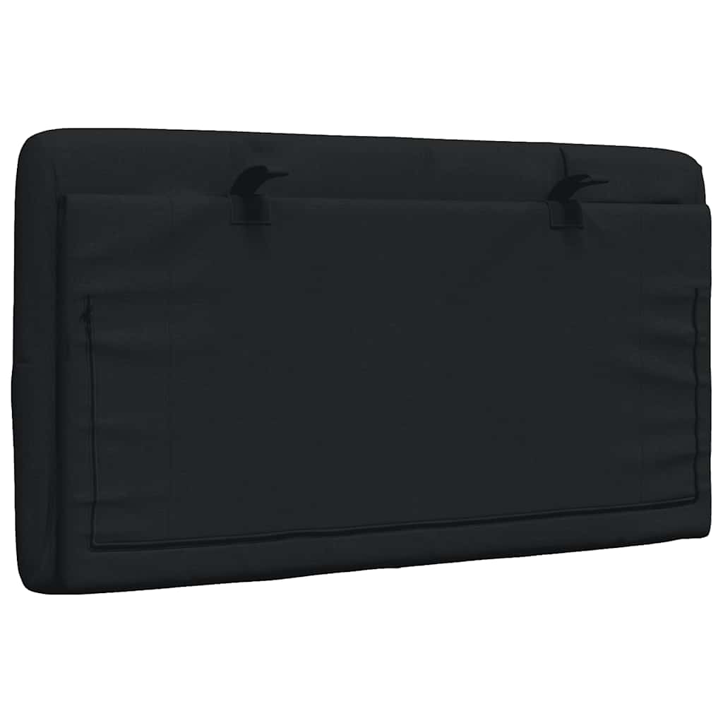 vidaXL Poduszka na wezgłowie, czarna, 90 cm, tkanina