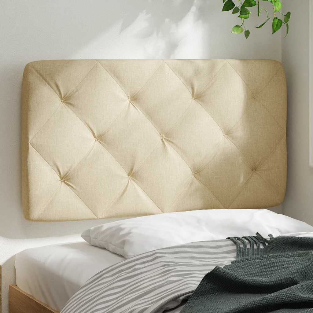 vidaXL Poduszka na wezgłowie, kremowa, 90 cm, tkanina