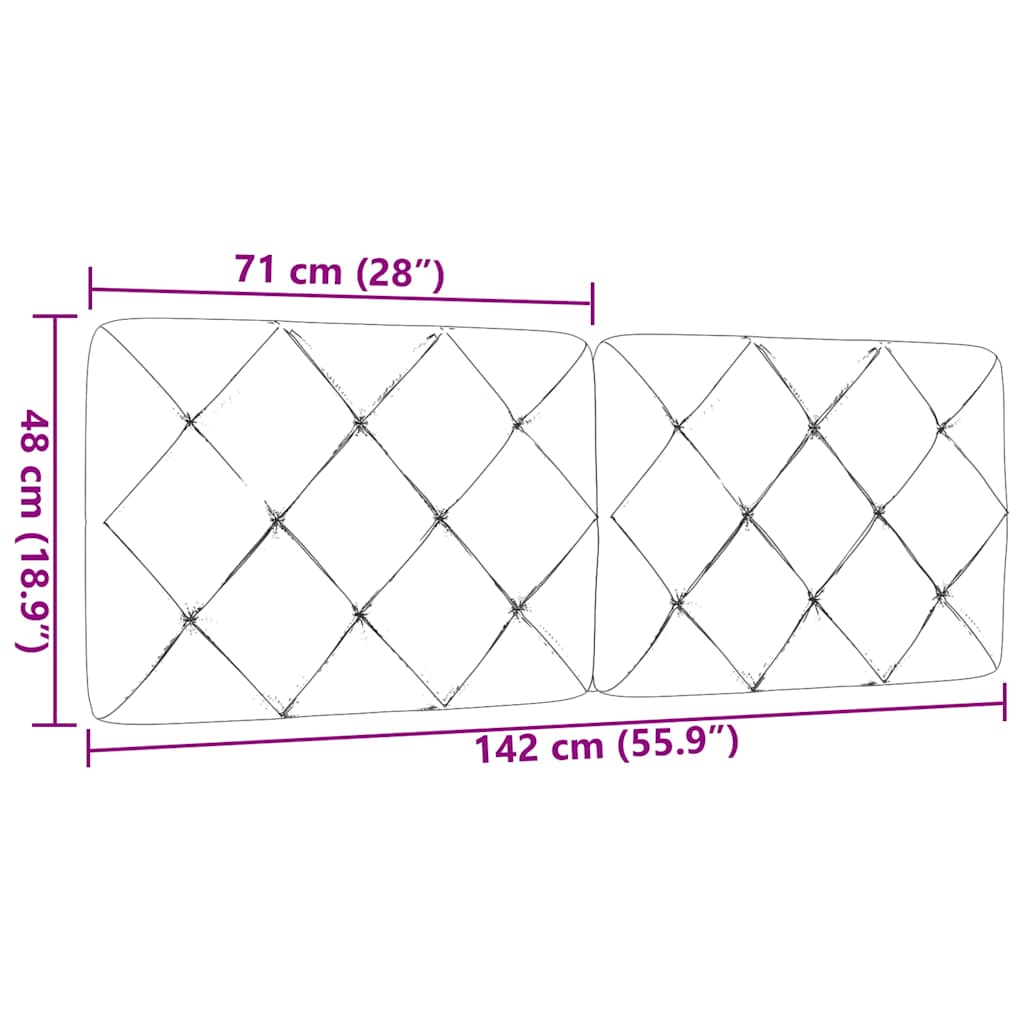 vidaXL Poduszka na wezgłowie, ciemnobrązowa, 140 cm, tkanina