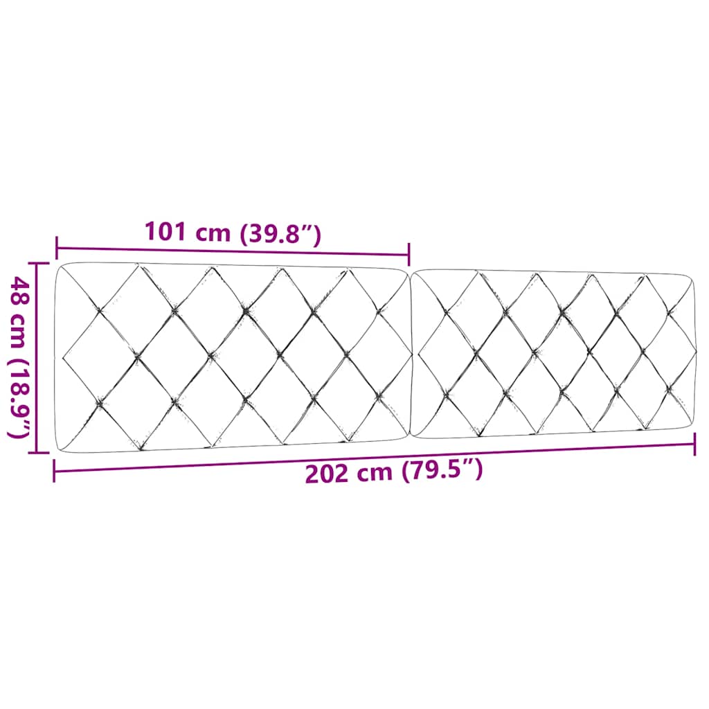 vidaXL Poduszka na wezgłowie, ciemnobrązowa, 200 cm, tkanina
