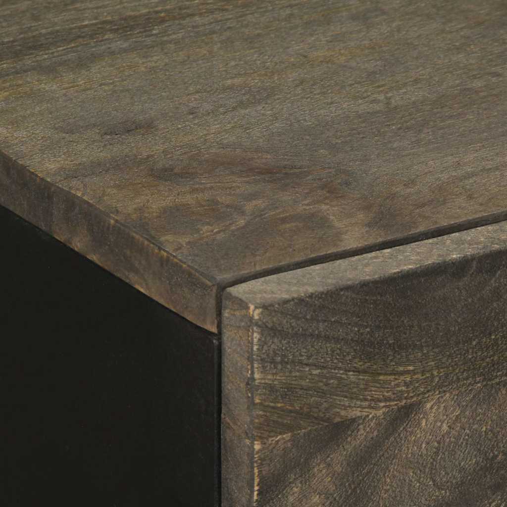 vidaXL Szafki, 2 szt., czarna, 60x33x75 cm, lite drewno mango