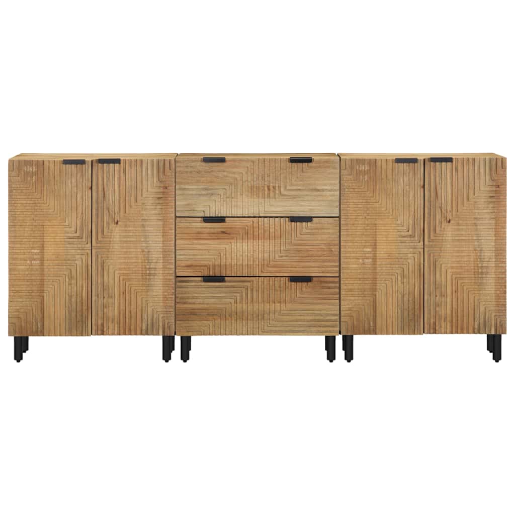 vidaXL 3-częściowy kredens brązowy 60x33x75 cm lite drewno mango