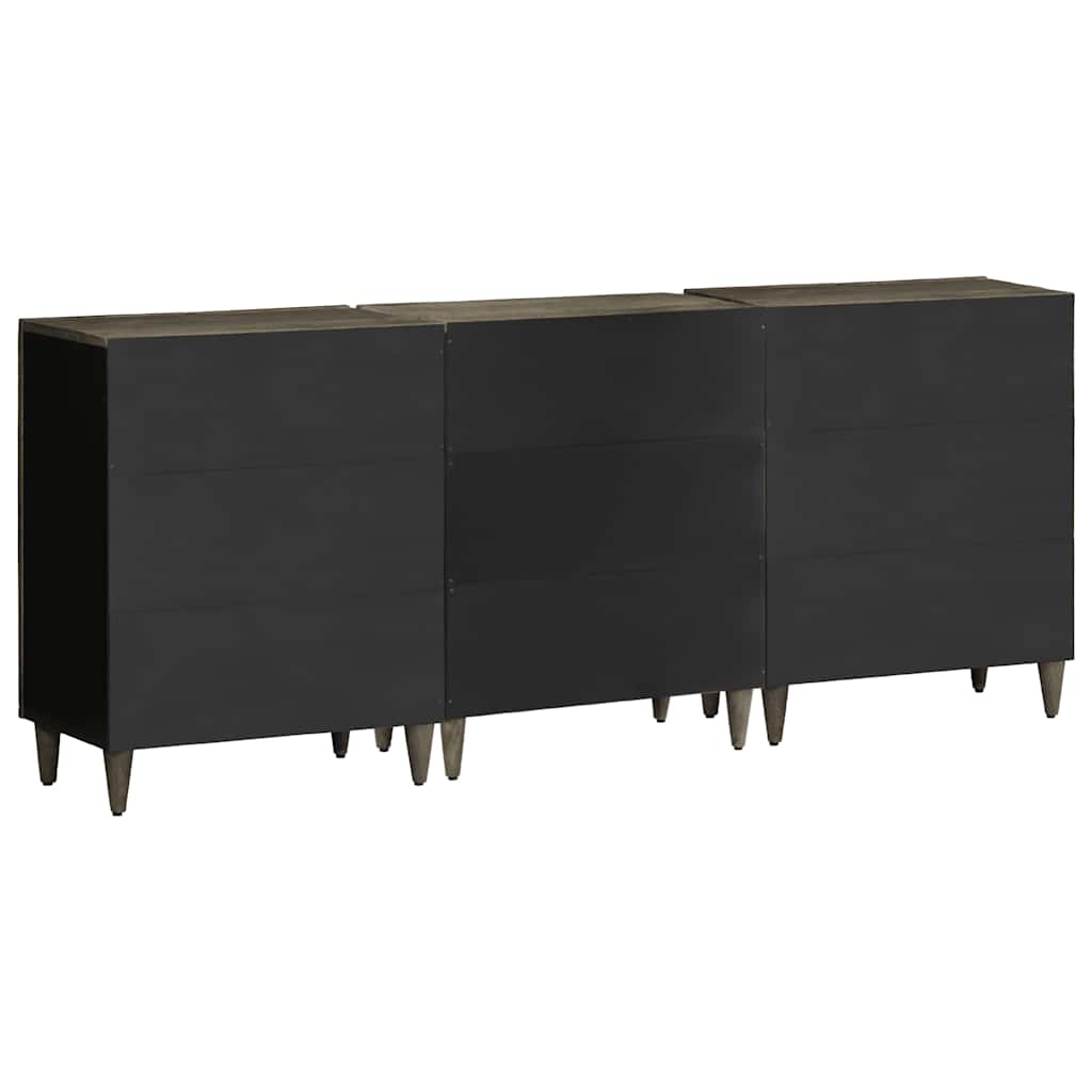 vidaXL Komody 3-częściowe Jasnoszare 60x33,5x75 cm Drewno lite Mango