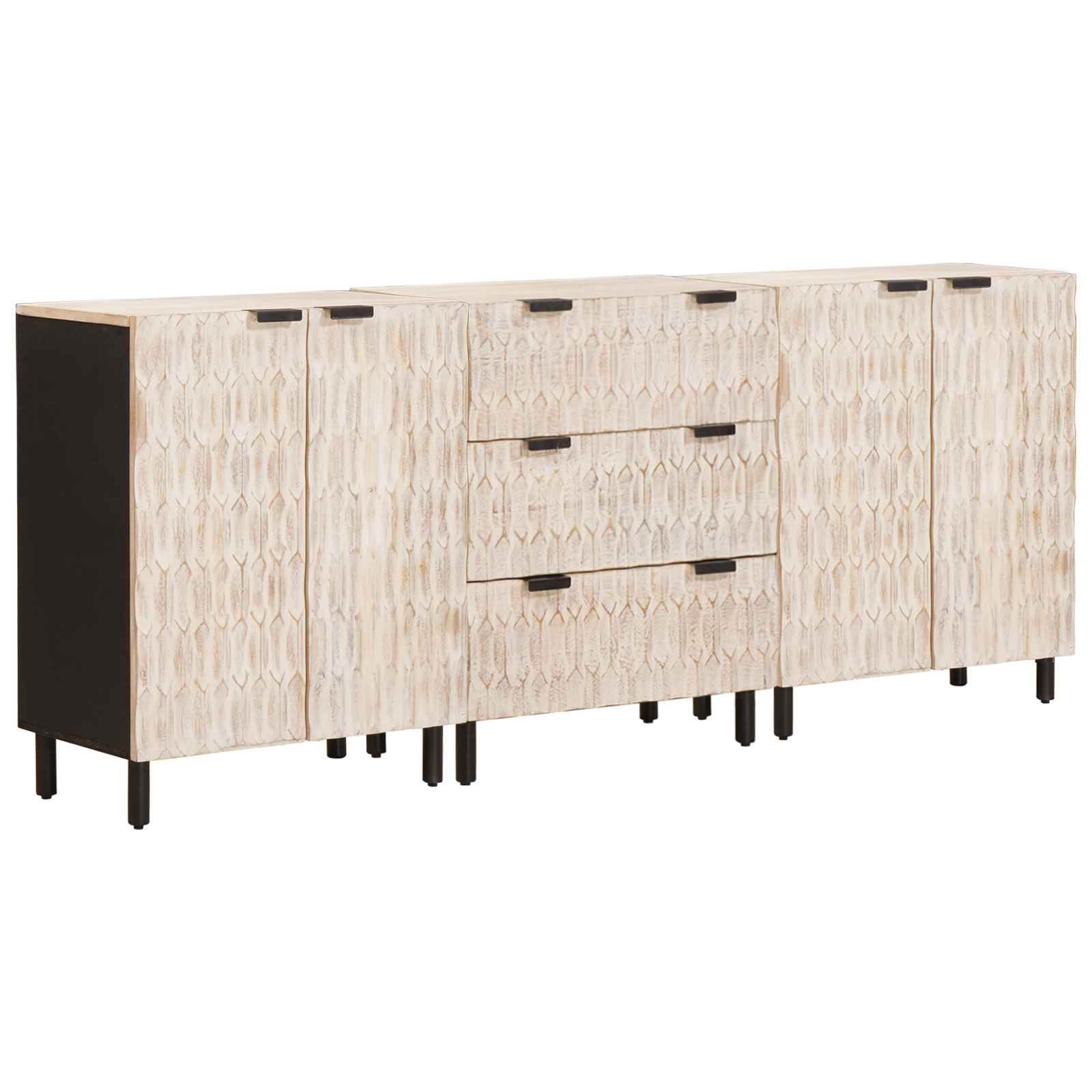 vidaXL Bufet 3 szt. 60 x 33 x 75 cm Drewno z mango