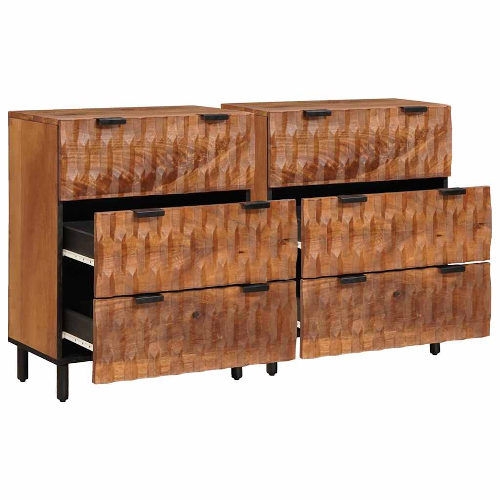 vidaXL Bufet 2 pcs Wykończenie w kolorze brązowego akacji