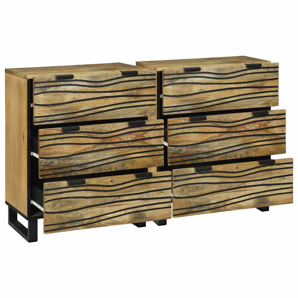 vidaXL Zestaw Komód 2 pcs Naturalny 120 x 33,5 x 75 cm Drewno z mango