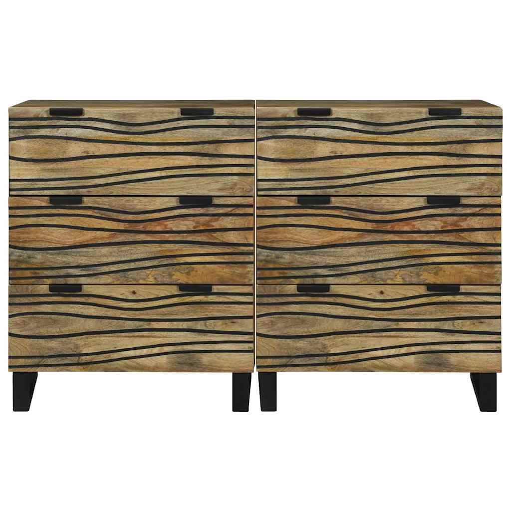 vidaXL Zestaw Komód 2 pcs Naturalny 120 x 33,5 x 75 cm Drewno z mango