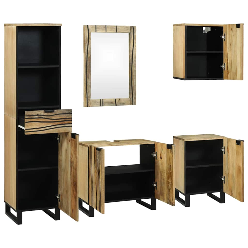 vidaXL Zestaw mebli łazienkowych 5 pcs Brązowy Materiał drewnopochodny
