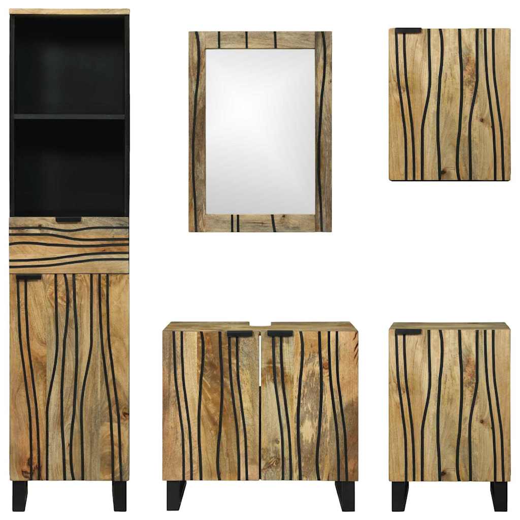 vidaXL Zestaw mebli łazienkowych 5 pcs Brązowy Materiał drewnopochodny