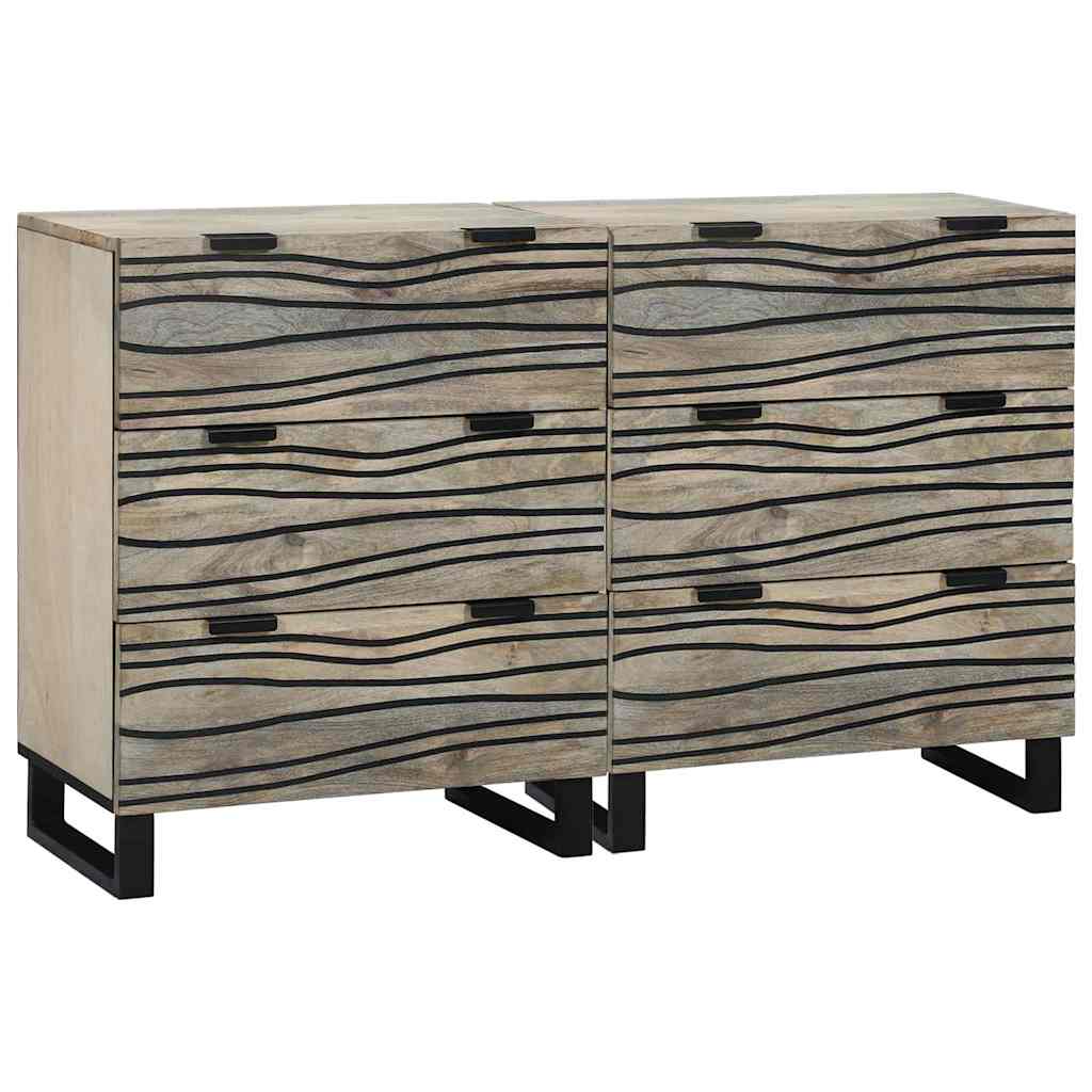 vidaXL Zestaw Komód 2 pcs Biały 120 x 33,5 x 75 cm Drewno z mango
