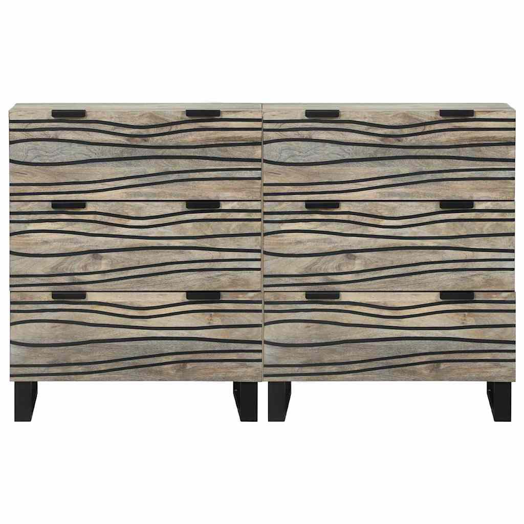 vidaXL Zestaw Komód 2 pcs Biały 120 x 33,5 x 75 cm Drewno z mango
