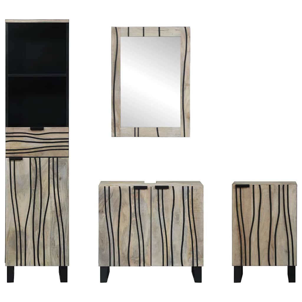 vidaXL Zestaw mebli łazienkowych z szufladą 4 pcs Orzechowy brąz