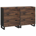 vidaXL Zestaw Komód 2 pcs orzech włoski 120 x 33,5 x 75 cm
