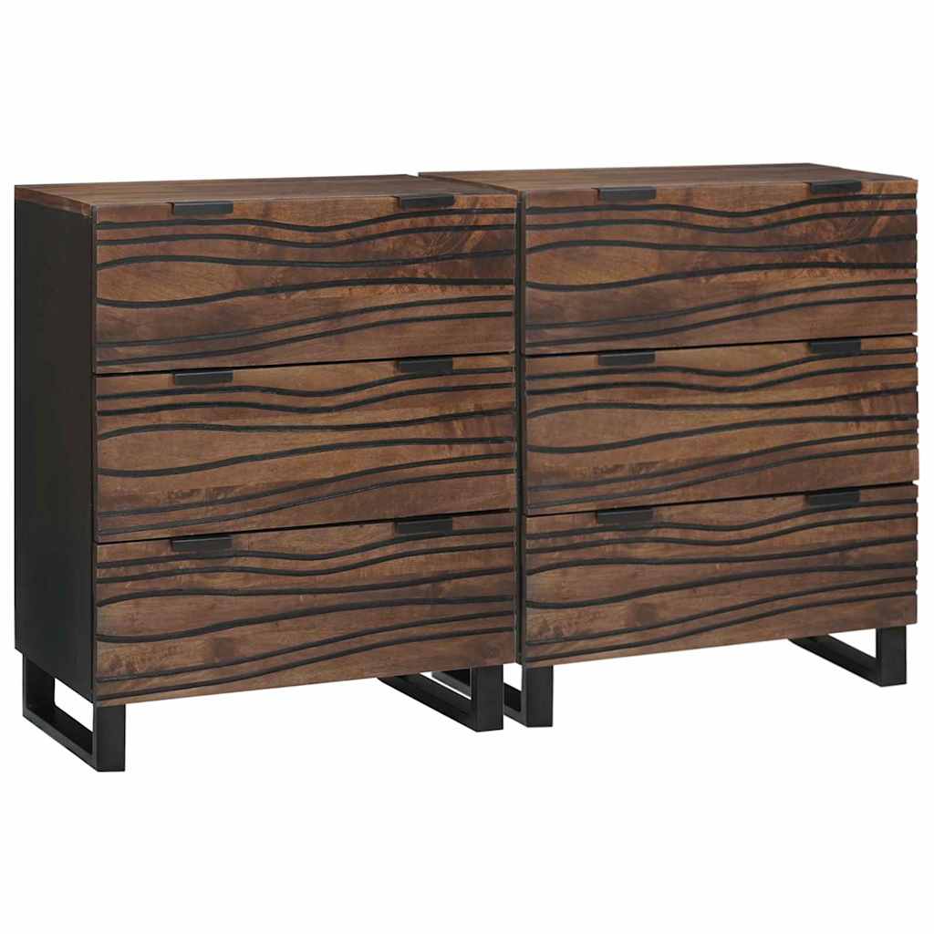 vidaXL Zestaw Komód 2 pcs orzech włoski 120 x 33,5 x 75 cm