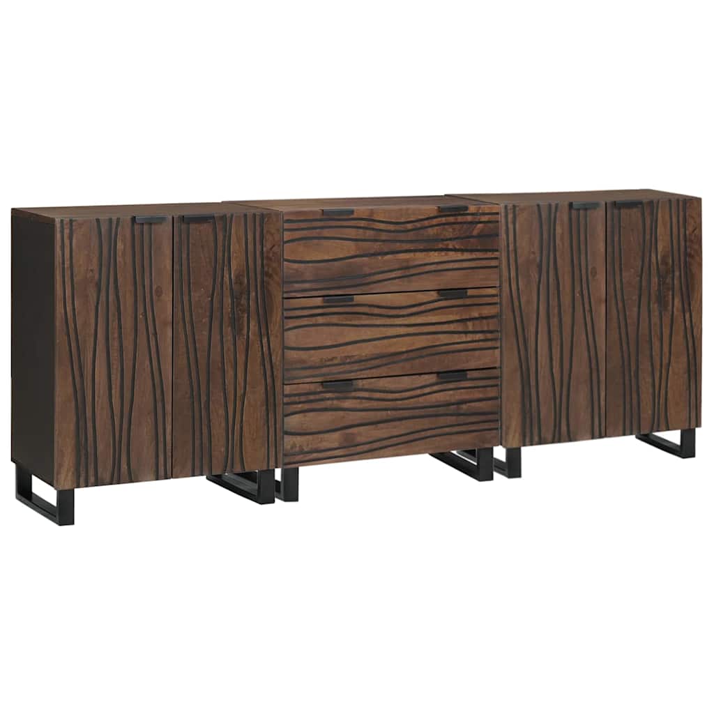 vidaXL Zestaw mebli łazienkowych 3 pcs Brązowy Materiał drewnopochodny