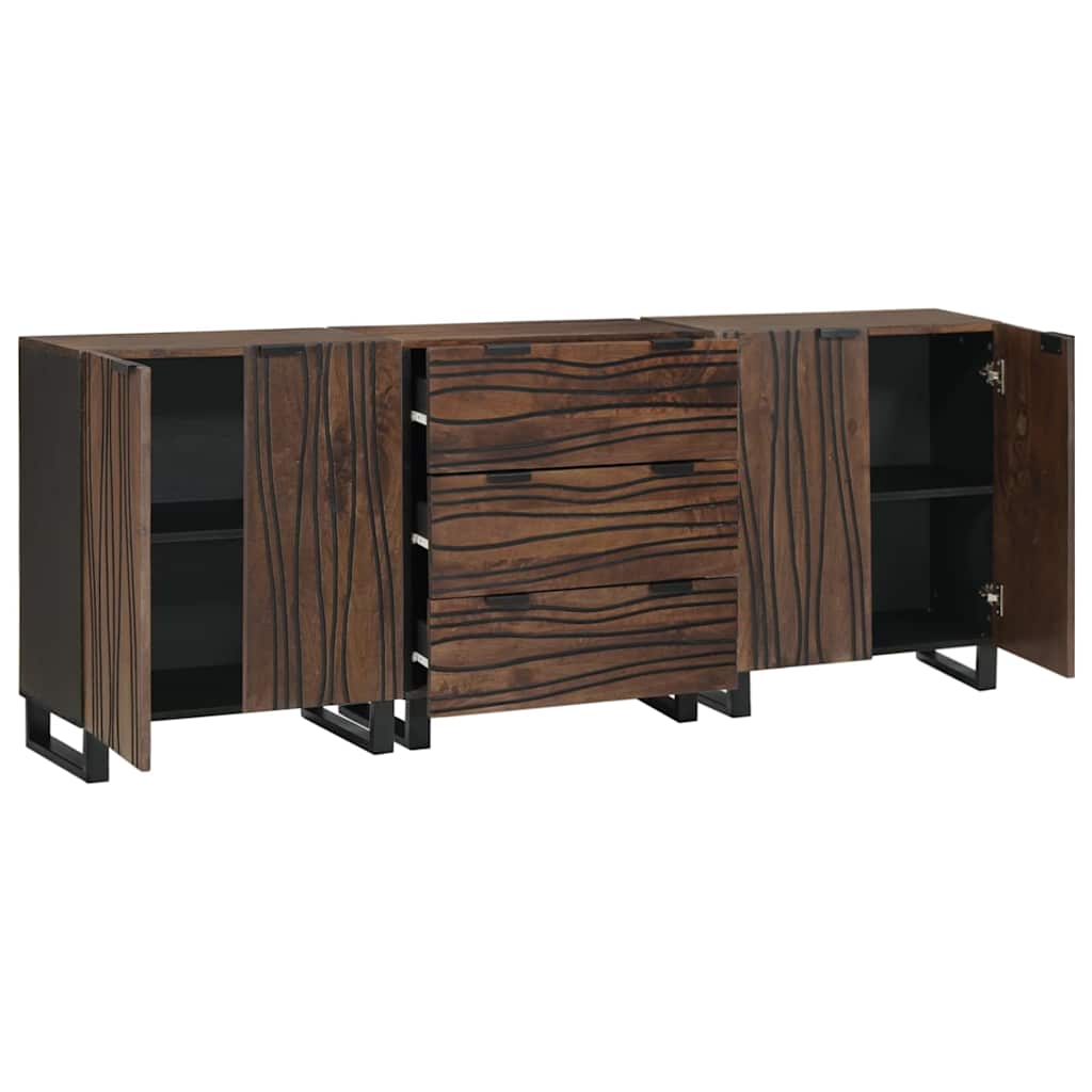 vidaXL Zestaw mebli łazienkowych 3 pcs Brązowy Materiał drewnopochodny