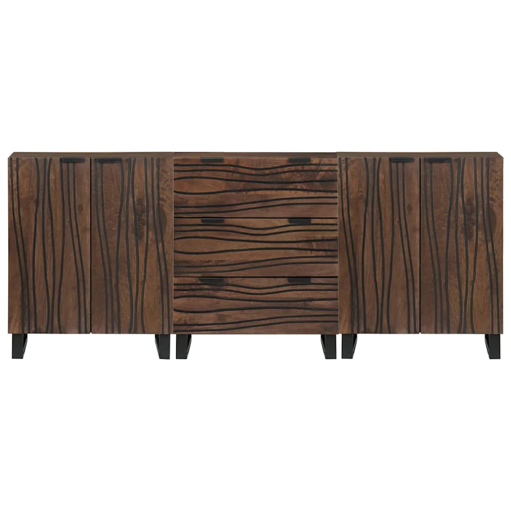 vidaXL Zestaw mebli łazienkowych 3 pcs Brązowy Materiał drewnopochodny