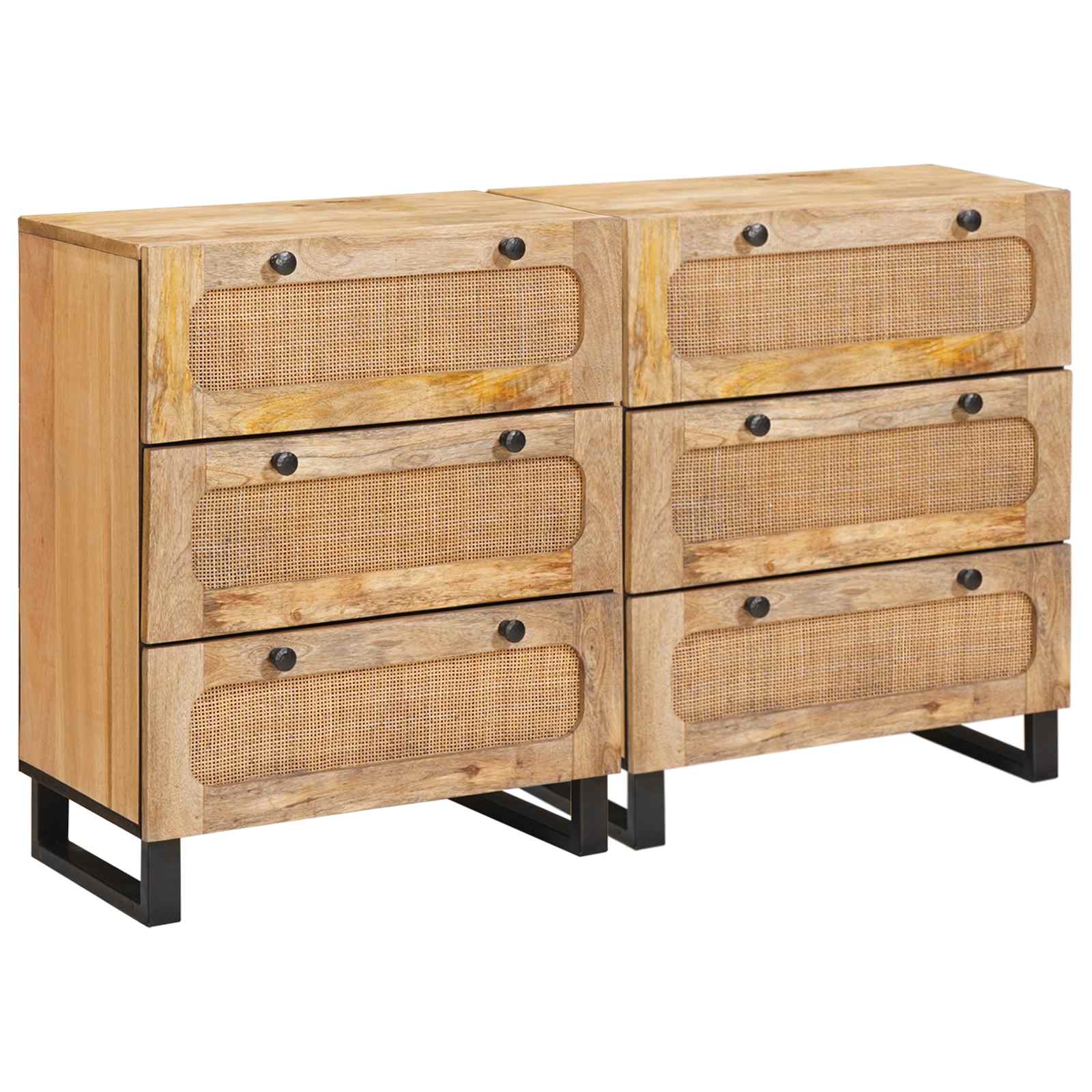 vidaXL Bufet 2 pcs Brązowy 60 x 33 x 75 cm Drewno z mango