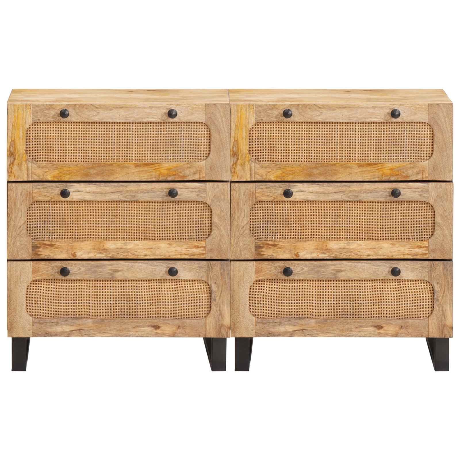 vidaXL Bufet 2 pcs Brązowy 60 x 33 x 75 cm Drewno z mango