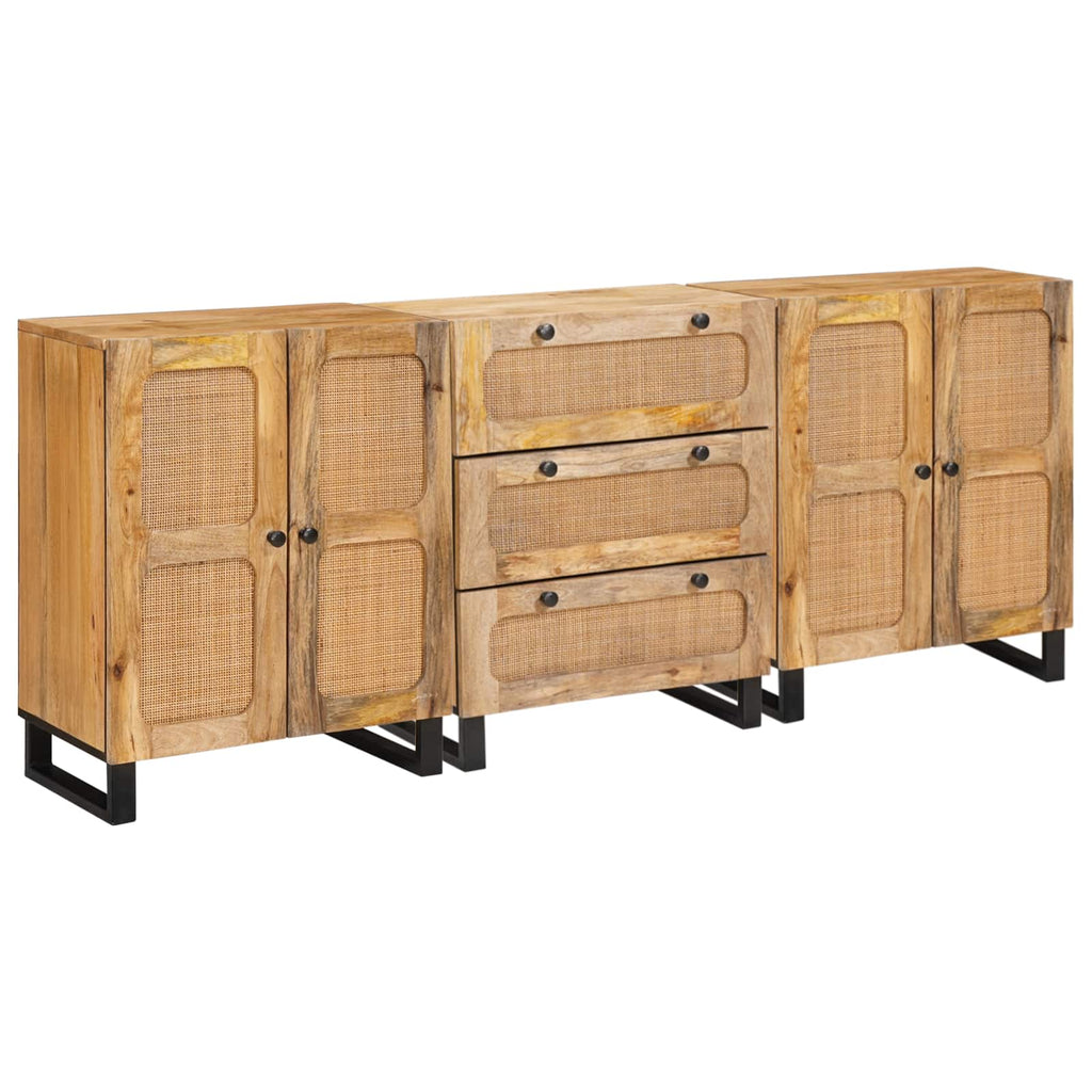 vidaXL Bufet 3 pcs Brązowy 180 x 33 x 75 cm Drewno z mango