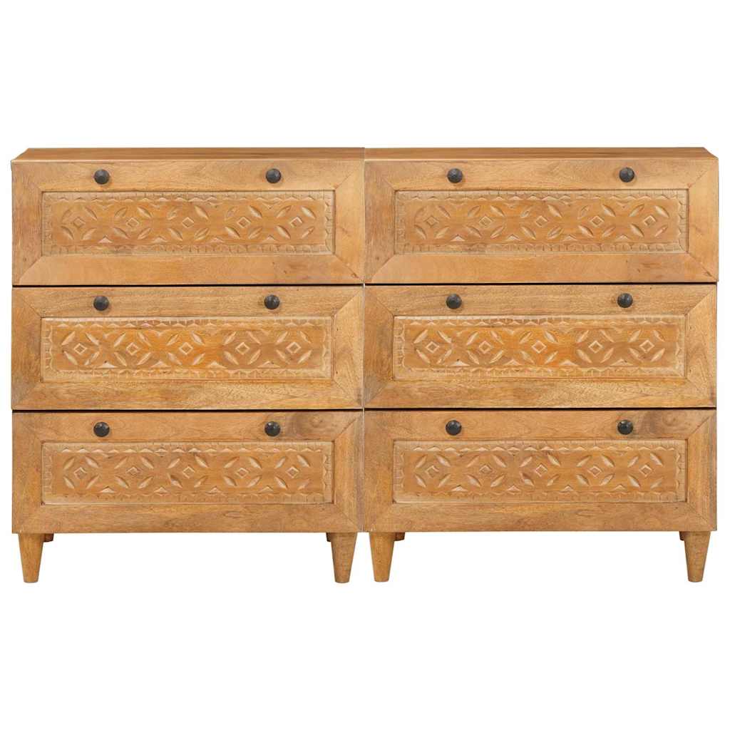 vidaXL Bufet 2 szt. 120 x 33,5 x 75 cm lite drewno mango Brązowy