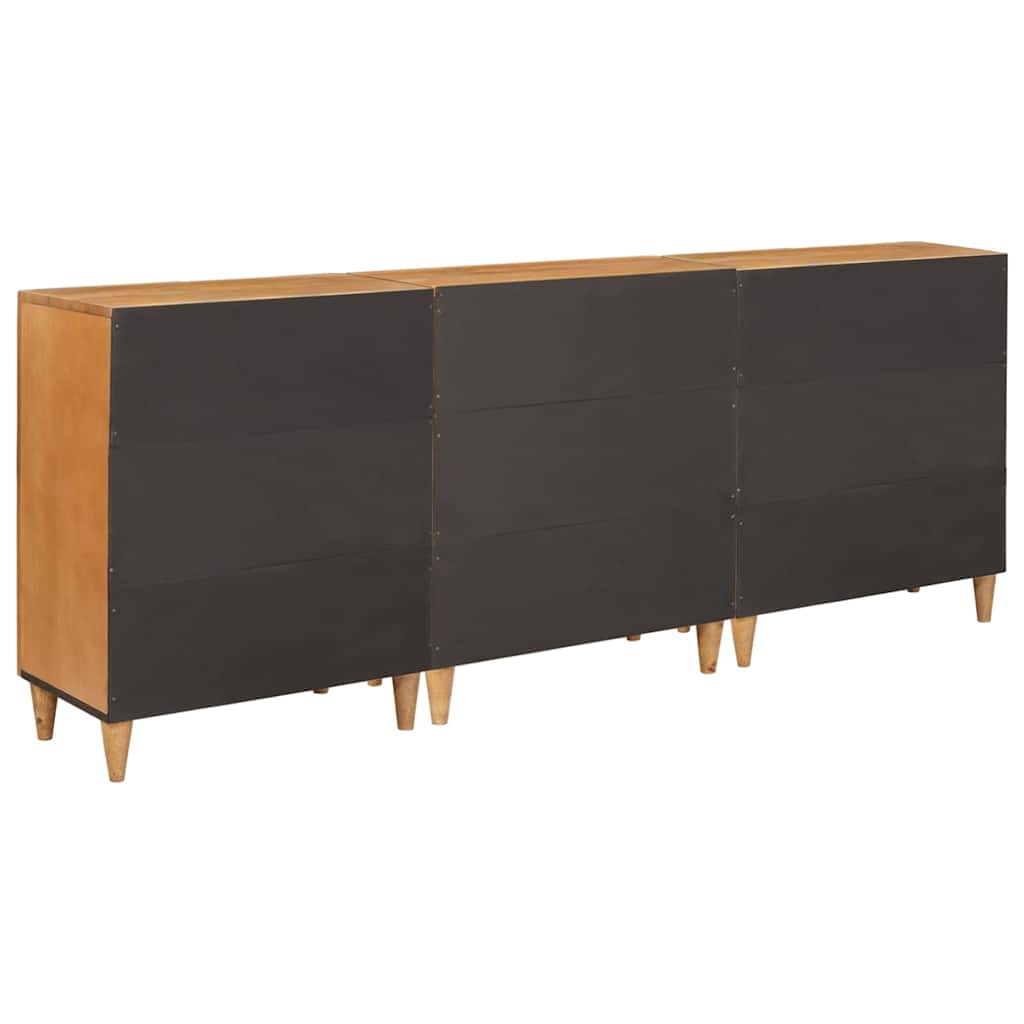 vidaXL Bufet 3 szt. 180 x 33,5 x 75 cm lite drewno mango Brązowy