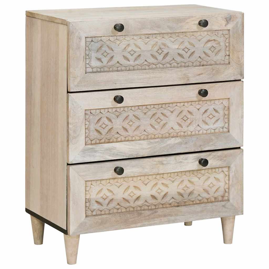 vidaXL Bufet 2 szt. 120 x 33,5 x 75 cm lite drewno mango Biały