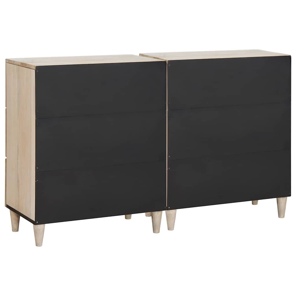 vidaXL Bufet 2 szt. 120 x 33,5 x 75 cm lite drewno mango Biały